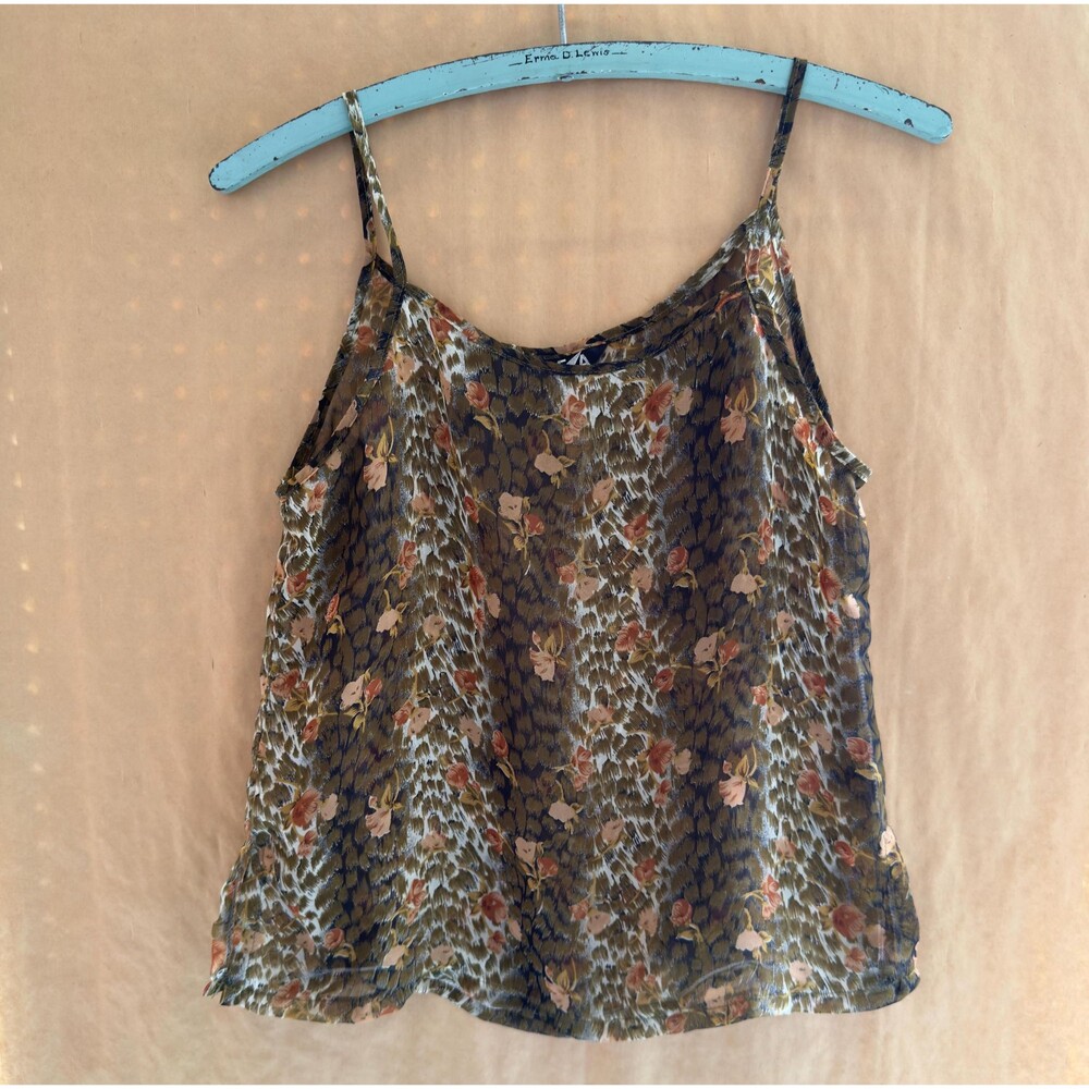 Vintage Y2K Sheer Animal Floral Print Camisole Top | Brand EA | Size Small |